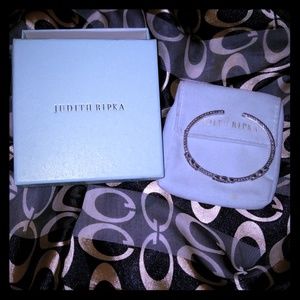 JUDITH RIPKA 925 CZ THAILAND SILVER BANGLE BRACELE